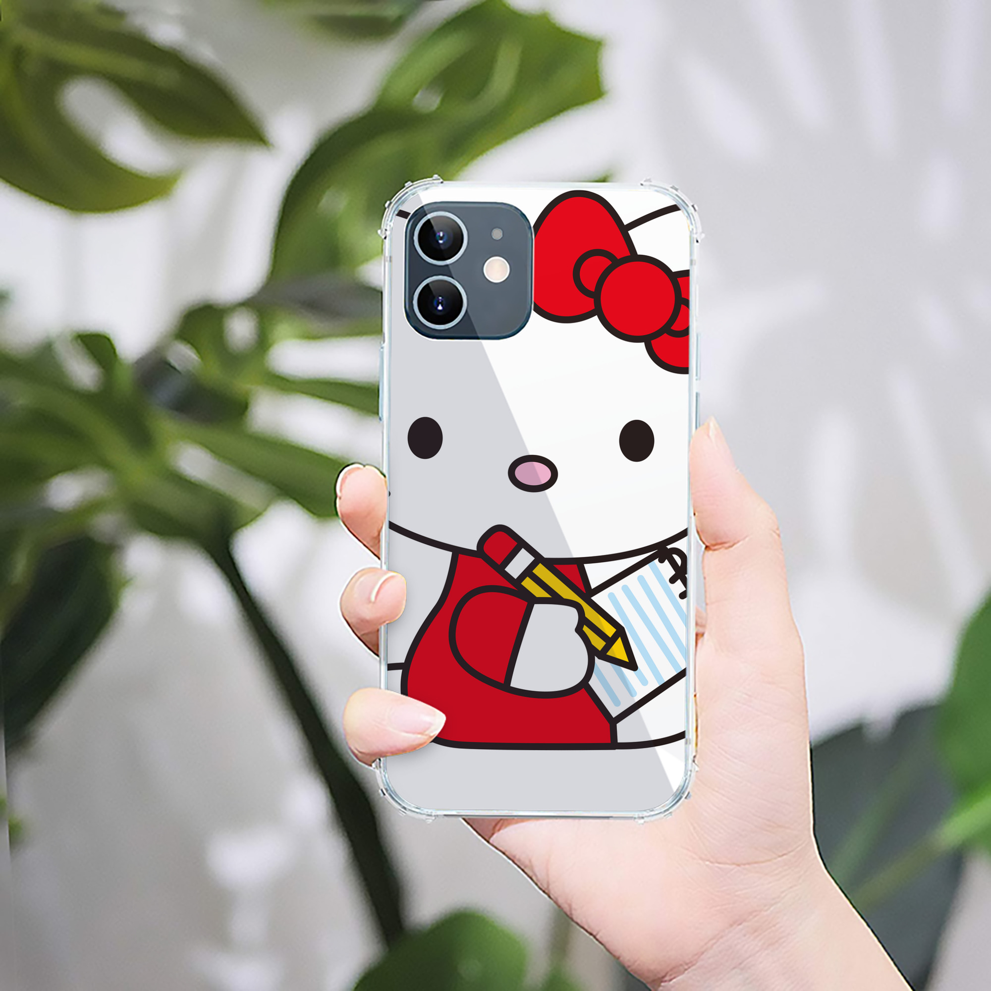 （画像用） Hello Kitty ハローキティ 【iPhone 12シリーズ対応】透明スマホケース（クリアソフトケース）